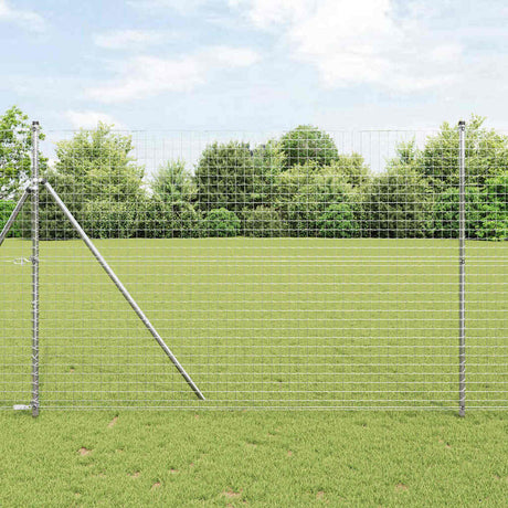 Clôture Vidaxl avec poteau argent 1,6 x 10 m acier et PVC