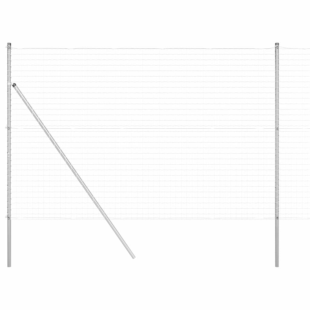 Clôture Vidaxl avec poteau argent 1,6 x 10 m acier et PVC