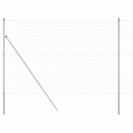 Clôture Vidaxl avec poteau argent 1,6 x 10 m acier et PVC