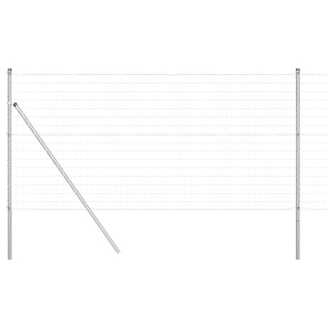 Clôture Vidaxl avec poteau argent 1,4 x 10 m acier et PVC