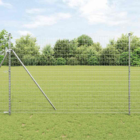 Clôture Vidaxl avec poteau argent 1,5 x 10 m acier et PVC