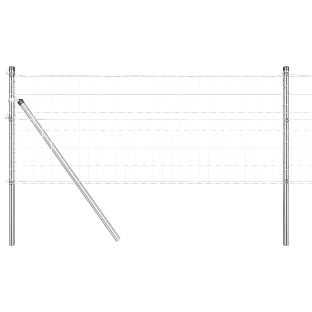 Clôture Vidaxl avec poteau argent 0,4 x 10 m acier et PVC