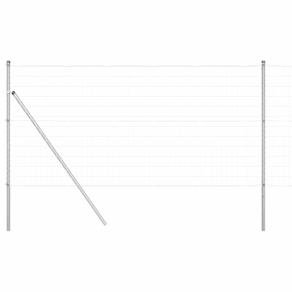 Clôture Vidaxl avec poteau argent 1,2 x 10 m acier et PVC