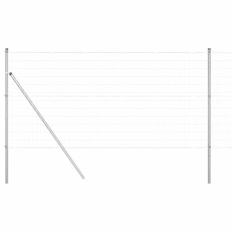 Clôture Vidaxl avec poteau argent 1,4 x 10 m acier et PVC