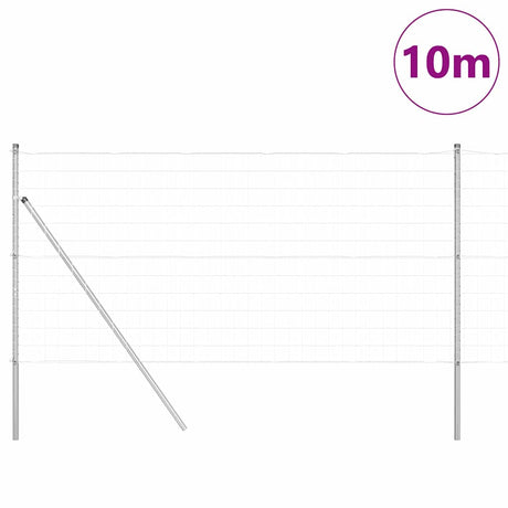 Clôture Vidaxl avec poteau argent 1 x 10 m acier et PVC