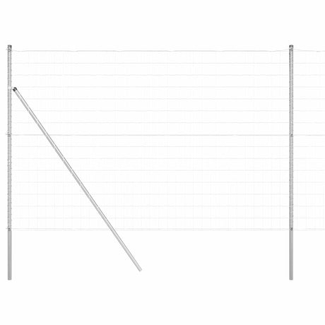 Clôture Vidaxl avec poteau argent 1,5 x 10 m acier et PVC