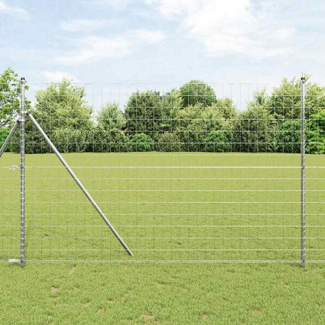 Clôture Vidaxl avec poteau argent 1,6 x 10 m acier et PVC