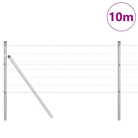 Clôture Vidaxl avec poteau argent 0,6 x 10 m acier et PVC