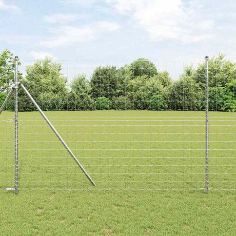 Clôture Vidaxl avec poteau argent 1,6 x 10 m acier et PVC