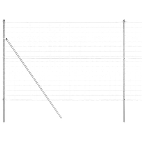 Clôture Vidaxl avec poteau argent 1,6 x 10 m acier et PVC