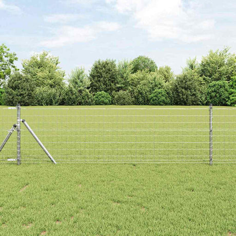 Clôture Vidaxxl avec poteau argent 0,6 x 25 m acier et PVC
