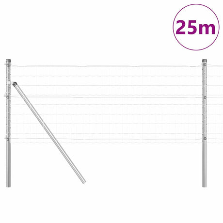 Clôture Vidaxxl avec poteau argent 0,6 x 25 m acier et PVC