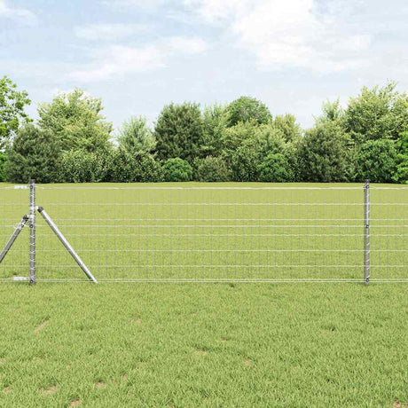 Clôture Vidaxxl avec poteau argent 0,6 x 25 m acier et PVC