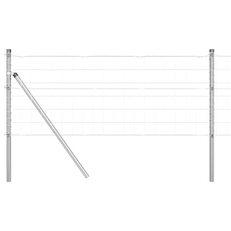 Clôture Vidaxl avec poteau argent 0,4 x 25 m acier et PVC