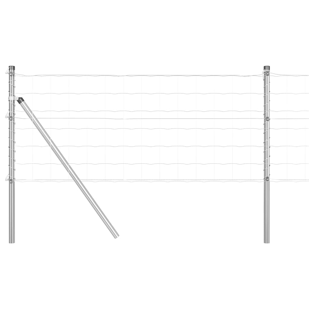 Clôture Vidaxxl avec poteau argent 0,6 x 25 m acier et PVC