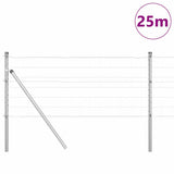 Clôture Vidaxxl avec poteau argent 0,6 x 25 m acier et PVC