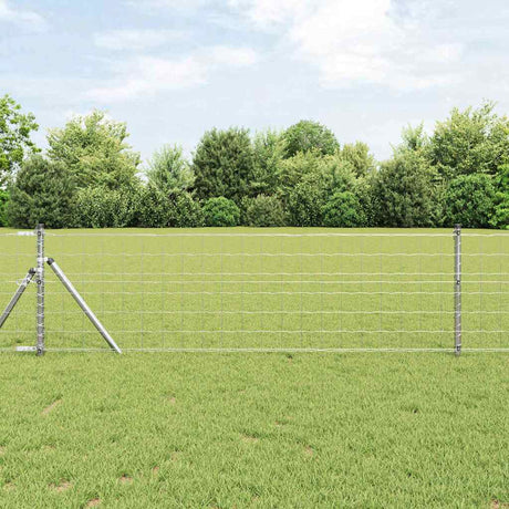 Clôture Vidaxl avec poteau argent 0,8 x 25 m acier et PVC
