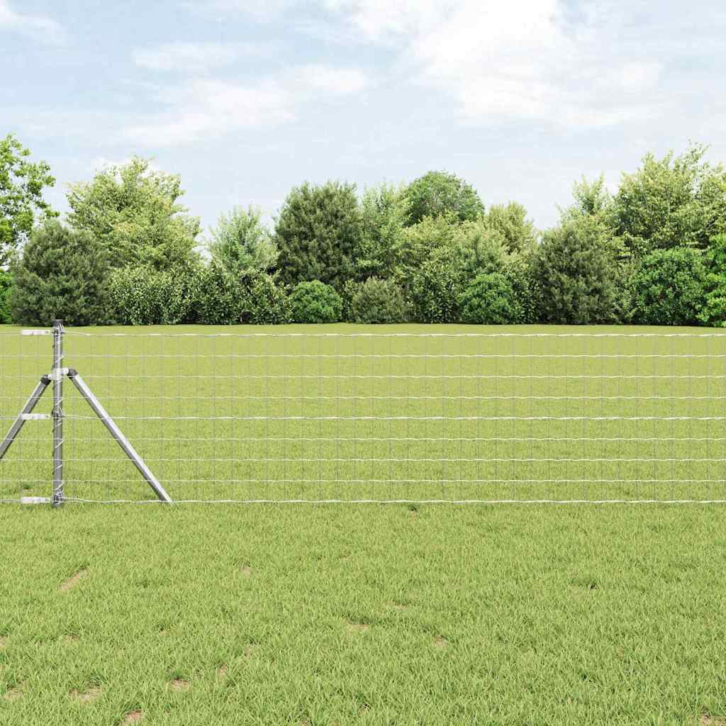Clôture Vidaxl avec poteau argent 0,4 x 10 m acier et PVC