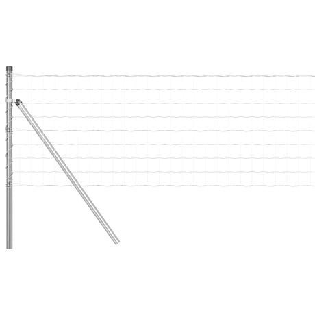 Clôture Vidaxl avec poteau argent 0,6 x 10 m acier et PVC