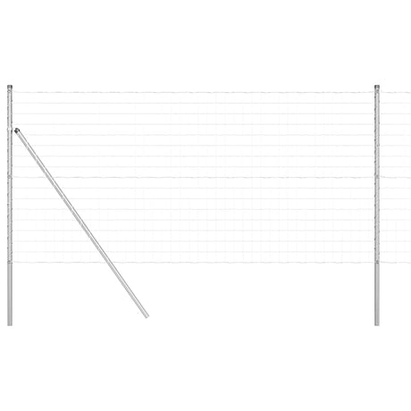 Clôture Vidaxl avec poteau argent 1,4 x 10 m acier et PVC