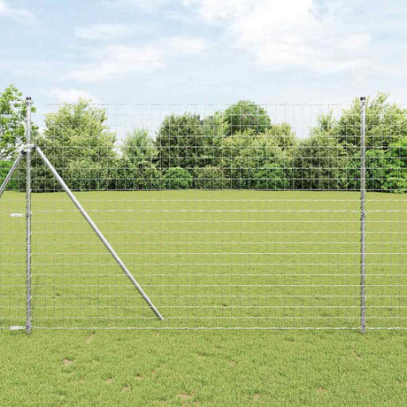 Clôture Vidaxl avec poteau argent 1,5 x 10 m acier et PVC