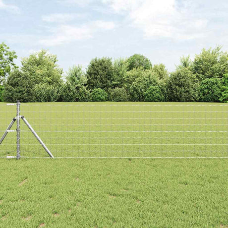 Clôture Vidaxl avec poteau argent 0,4 x 25 m acier et PVC