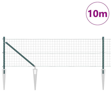 Clôture Vidaxl avec poteau vert 0,8 x 10 m acier et PVC