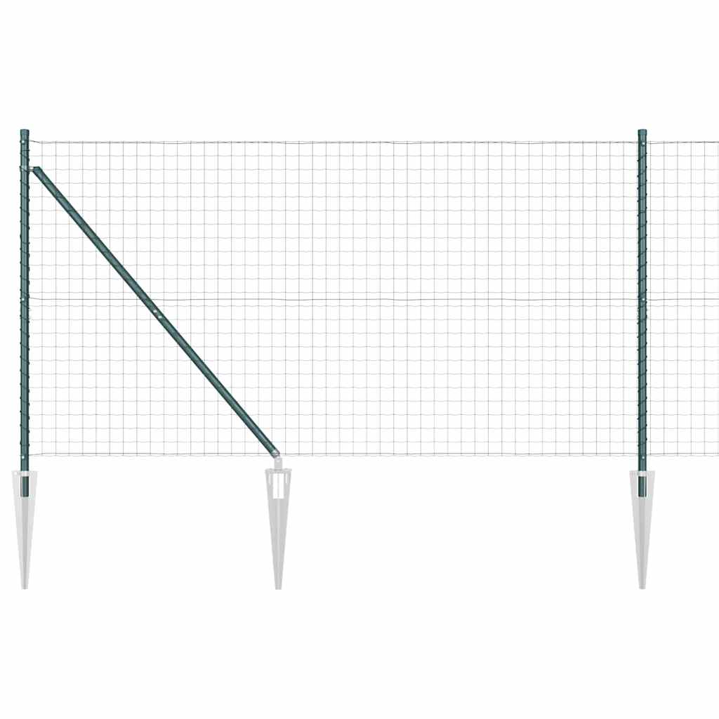 Clôture Vidaxxl avec poteau vert 1,4 x 10 m acier et PVC
