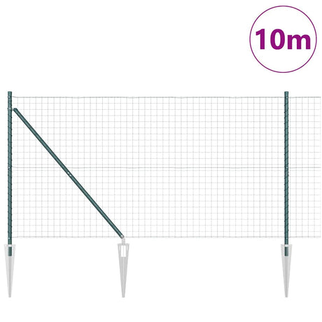 Clôture Vidaxxl avec poteau vert 1,4 x 10 m acier et PVC
