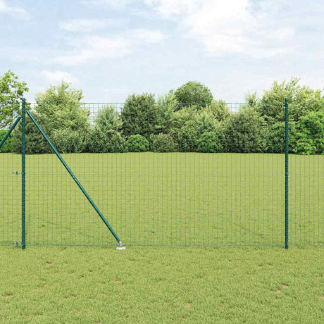 Clôture Vidaxl avec poteau vert 1,5 x 10 m acier et PVC