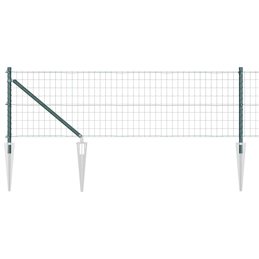 Clôture Vidaxl avec poteau vert 0,8 x 10 m acier et PVC