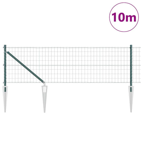 Clôture Vidaxl avec poteau vert 0,8 x 10 m acier et PVC