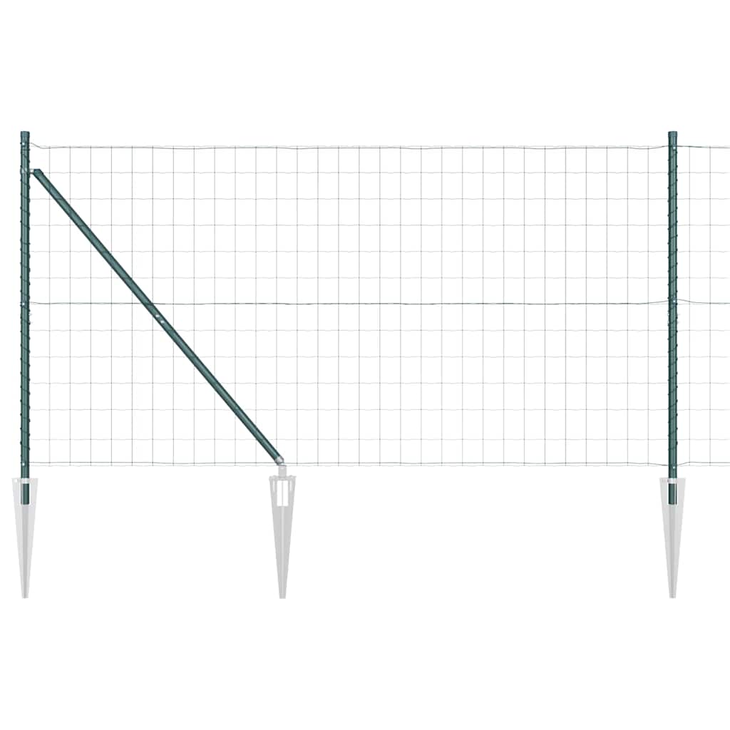 Vidaxl hek met paal groen 1,2 x 10 m staal en pvc