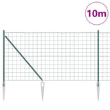 Vidaxl hek met paal groen 1 x 10 m staal