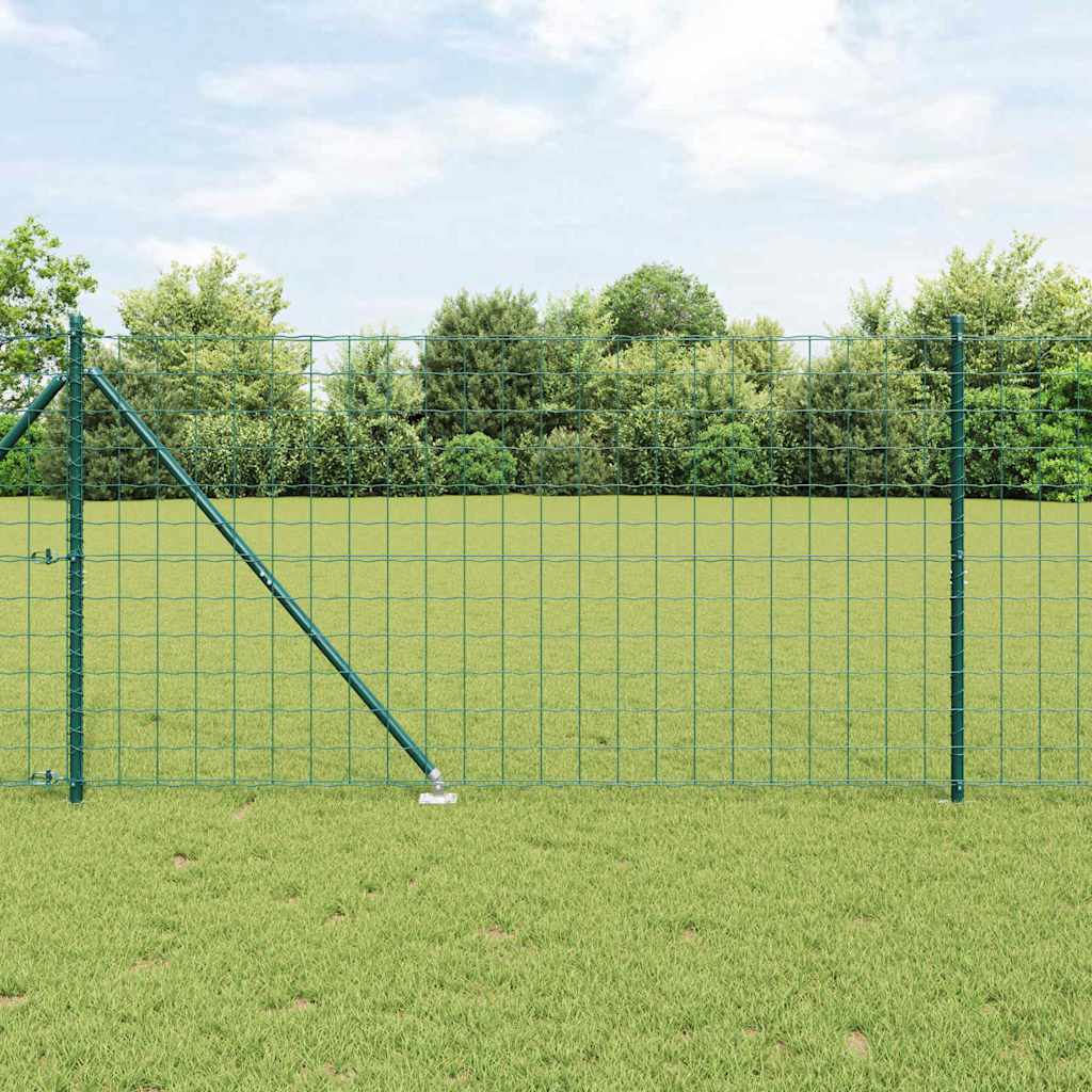 Vidaxl hek met paal groen 1,2 x 10 m staal