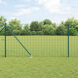 Vidaxl hek met paal groen 1,2 x 10 m staal