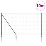 Vidaxl hek met paal groen 1,6 x 10 m staal en pvc