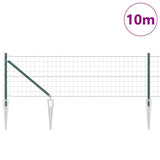 Vidaxl hek met paal groen 0,6 x 10 m staal en pvc