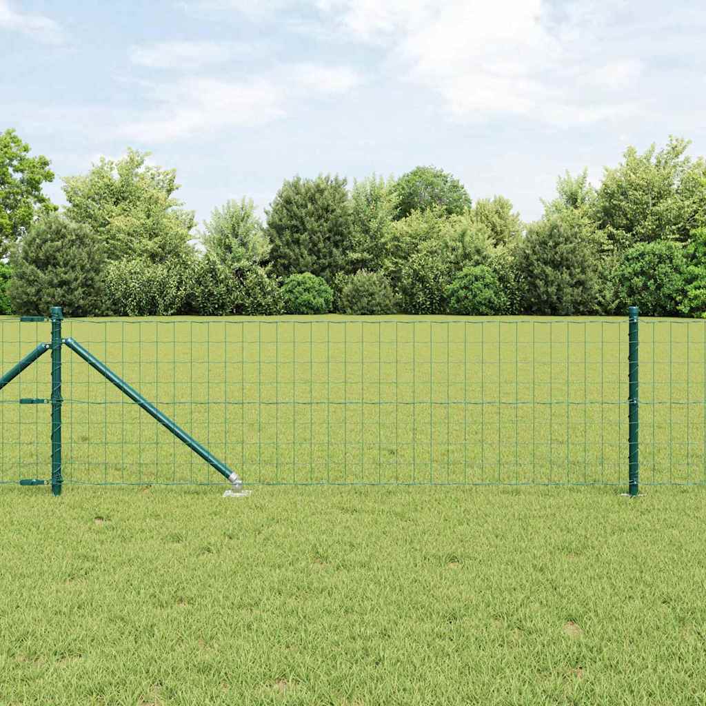 Vidaxl hek met paal groen 0,8 x 10 m staal