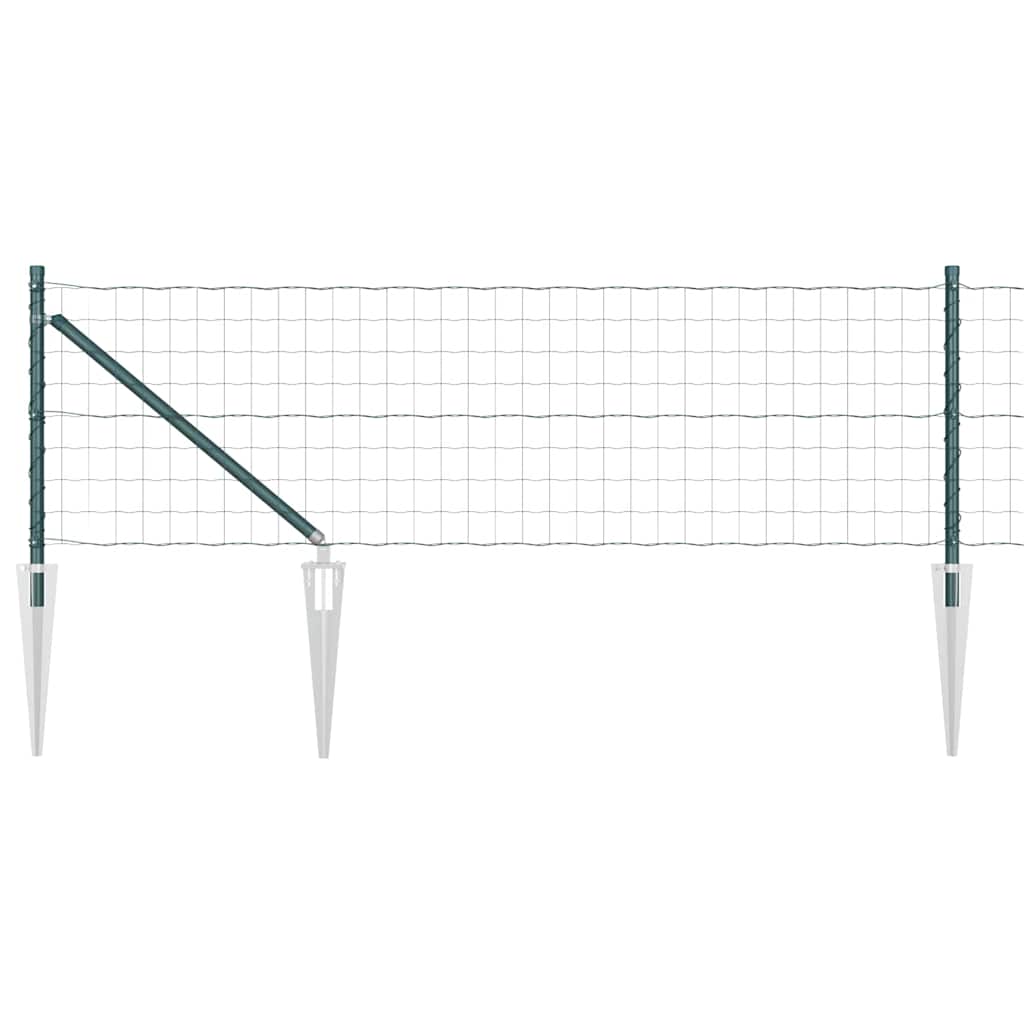 Vidaxl hek met paal groen 0,8 x 10 m staal
