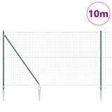 Vidaxl hek met paal groen 1,5 x 10 m staal