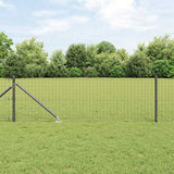 Vidaxl hek met paal grijs 0,4 x 10 m staal en pvc