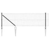 Vidaxl hek met paal grijs 0,4 x 10 m staal en pvc