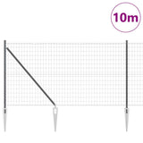 Vidaxl hek met paal grijs 1,4 x 10 m staal en pvc