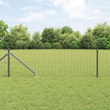 Vidaxl hek met paal grijs 0,4 x 10 m staal en pvc