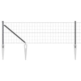 Vidaxl hek met paal grijs 0,4 x 10 m staal en pvc