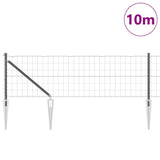 Vidaxl hek met paal grijs 0,4 x 10 m staal en pvc