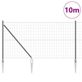 Vidaxl hek met paal grijs 1,4 x 10 m staal en pvc