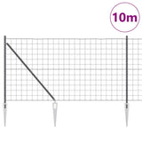 Vidaxl hek met paal grijs 1,2 x 10 m staal