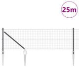 Vidaxl hek met paal grijs 0,4 x 25 m staal en pvc